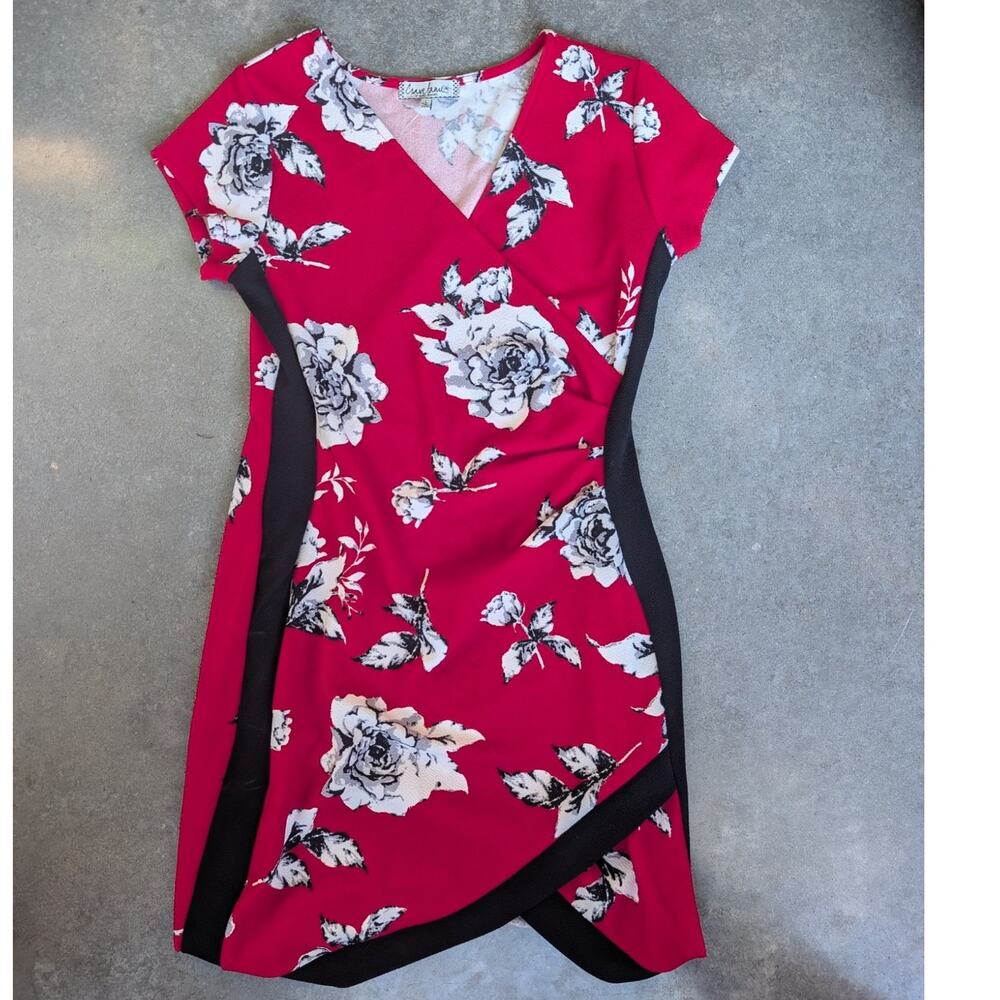 Floral Wrap Dress Size Large Asymmetrical Hem Cap Sleeve 90s Y2K 2016 New w/Tags